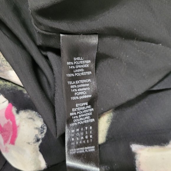 WHBM Black Floral Bell Sleeved Dress Size 2 - Picture 9 of 10